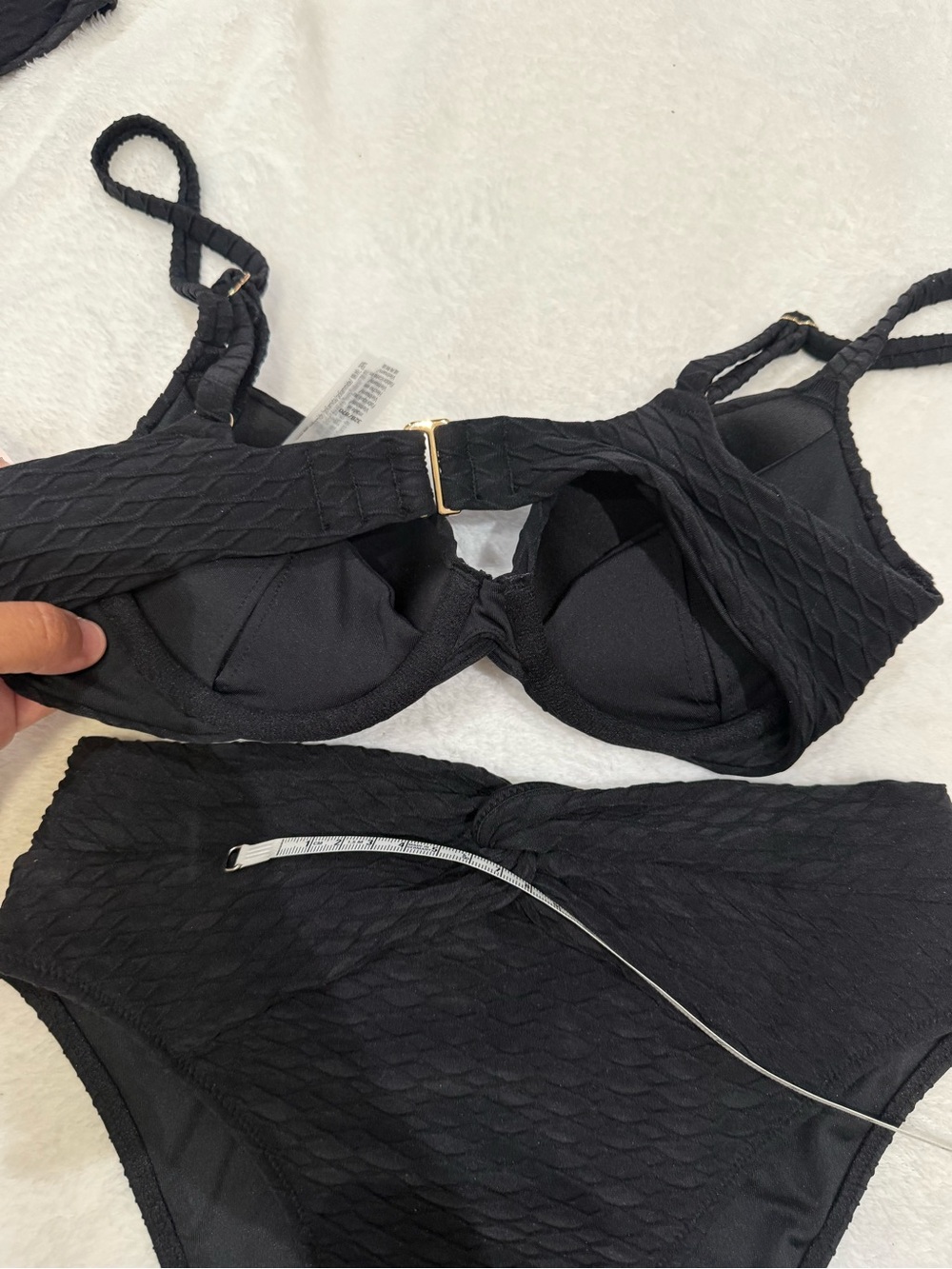Victoria's Secret Black Textured Bikini Set32B/xs - Picture 4 of 8